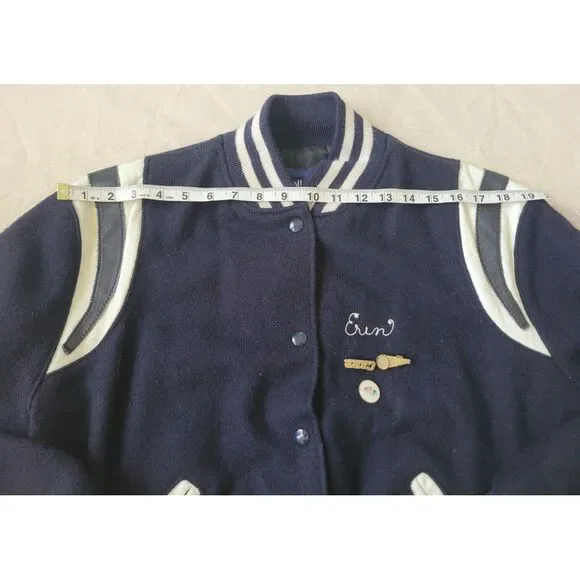 Vintage Abington Heights Cheerleader Varsity Jacket Capt Erin 60s 70s 80s Size L